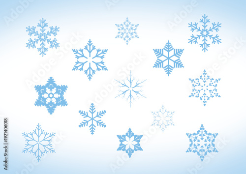 雪の結晶のイラストセット