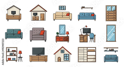 Furniture and Home Decor Icons.