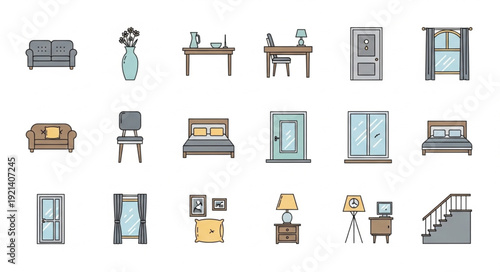 Furniture and Home Decor Icons.