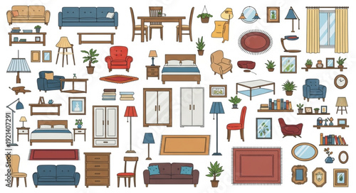 Furniture and Home Decor Icons.