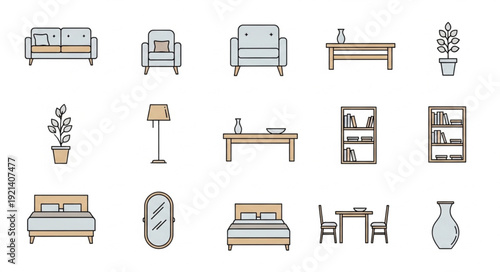 Furniture and Home Decor Icons.