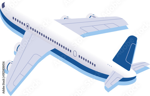 Passenger airplane flying for tourism, business trips, or freight transport