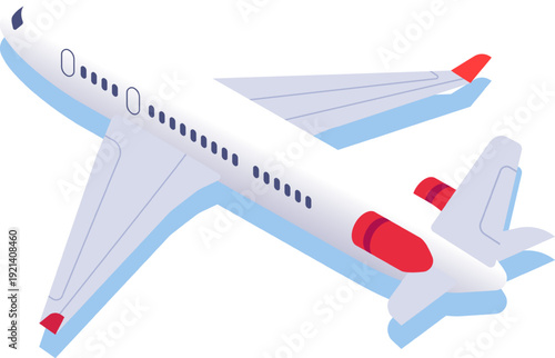 Passenger airplane flying representing global travel and aviation