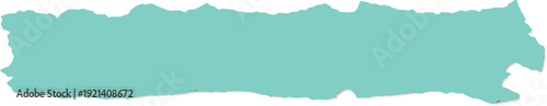 Teal torn paper strip banner with ragged edges