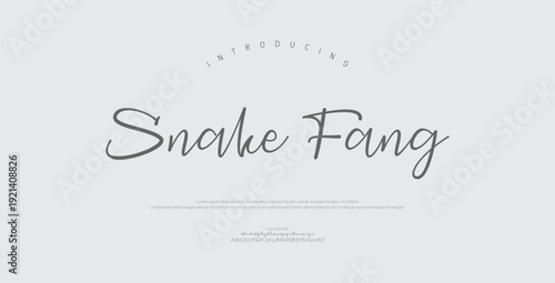 Snake Fang, Classy elegant font, vintage type or luxury premium typeface, vector English royal alphabet. Classic typography in modern or old art deco style, serif letters for modern 
