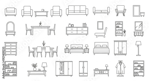 Furniture Blueprint Technical Drawings.
