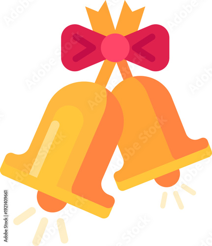 Gold bells ringing celebrating christmas new year holidays