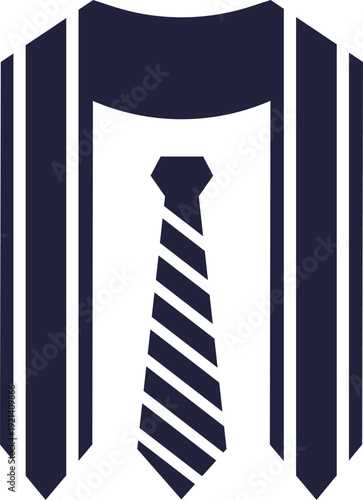 Formal wear with tie and suspenders flat icon