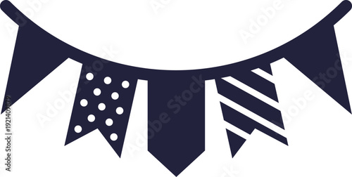 Bunting flags icon decorating a festive celebration event