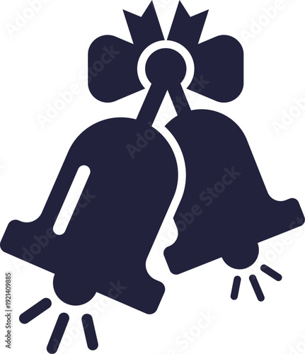 Holiday celebration bells ringing together icon
