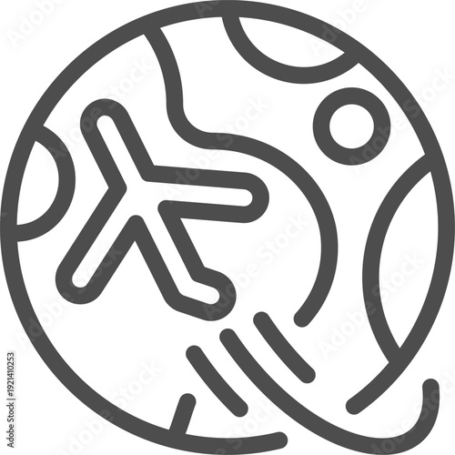 Global travel concept showing airplane flying around earth