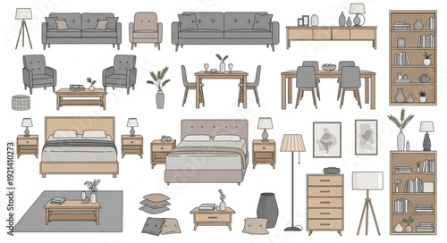 Furniture Collection with Various Pieces.