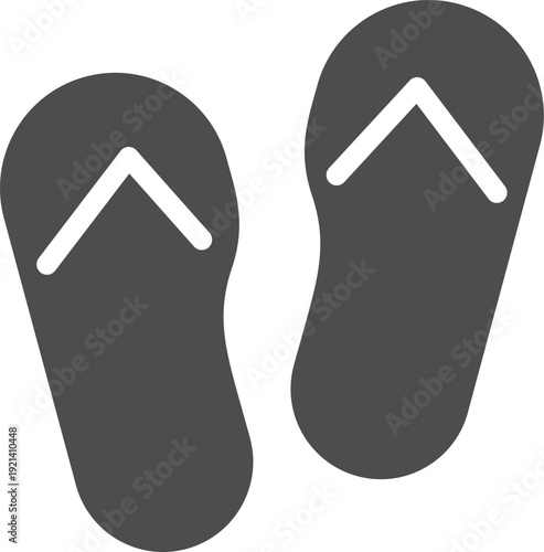 Pair of flip flops icon representing a summer holiday