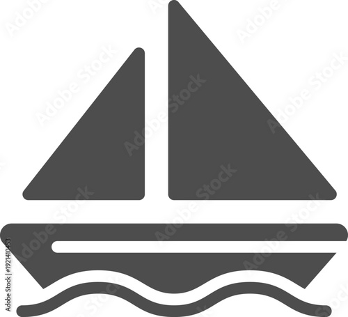 Sailboat icon representing sailing leisure and transport