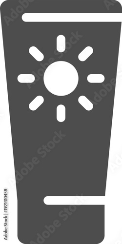 Sunscreen tube icon for summer sun protection