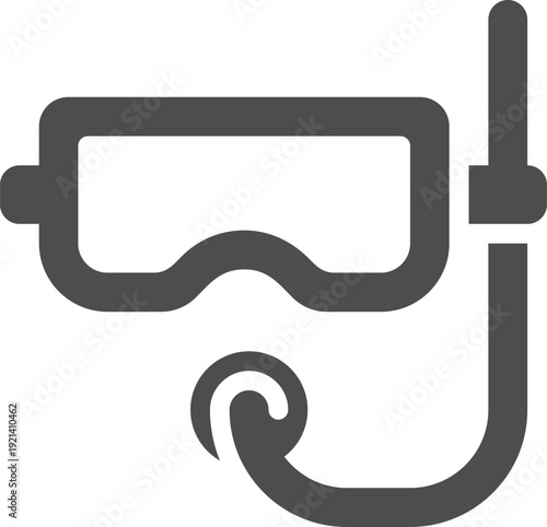 Snorkeling mask and snorkel icon for diving