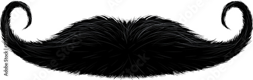 Black handlebar moustache representing retro fashion style