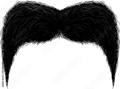 Black hairy mustache for costume or Movember concept