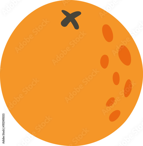 Fresh orange fruit vector drawing simple illustration