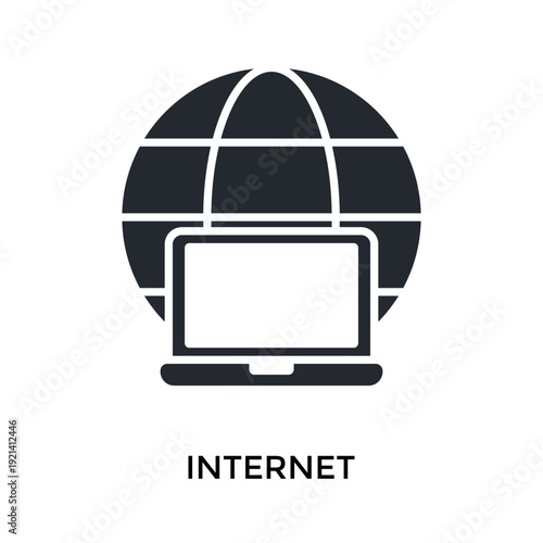 Internet Icon Glyph Style. Vector Illustration For Graphic Design