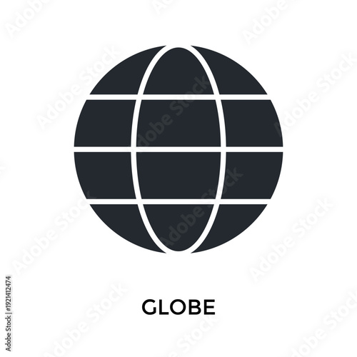 Globe Icon Glyph Style. Vector Illustration For Graphic Design