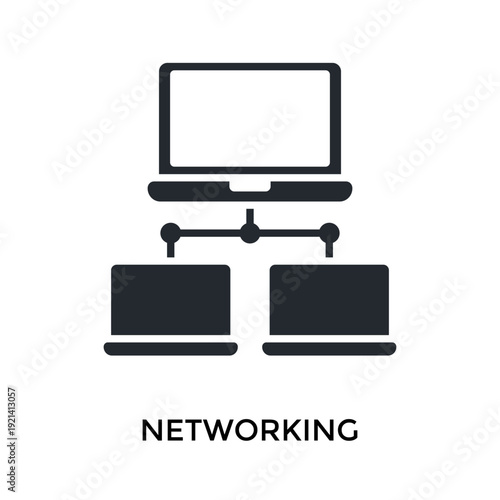 Networking Icon Glyph Style. Vector Illustration For Graphic Design