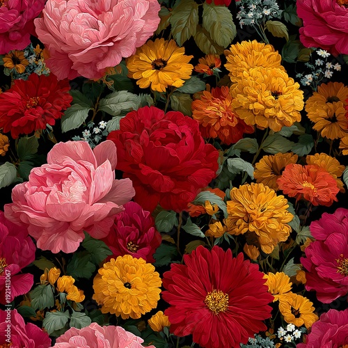 seamless background with flowers