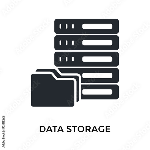 Data Storage Icon Glyph Style. Vector Illustration For Graphic Design