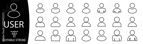 Account sign. User icon vector set. Vector avatar. Profile and people silhouette collection.
