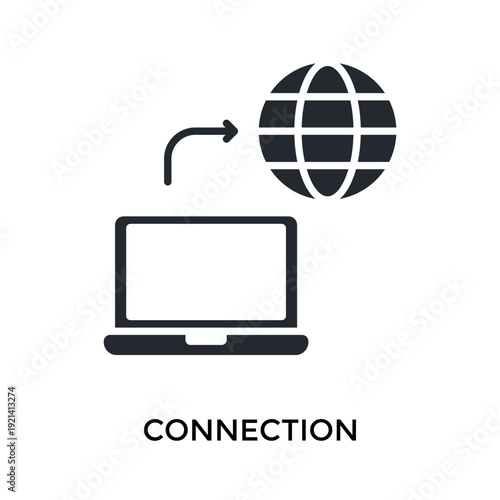 Connection Icon Glyph Style. Vector Illustration For Graphic Design