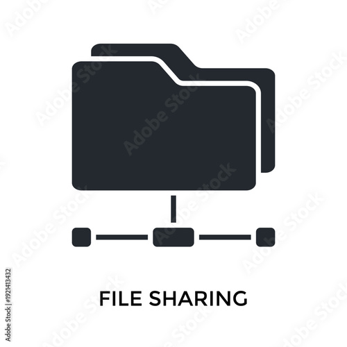 File Sharing Icon Glyph Style. Vector Illustration For Graphic Design
