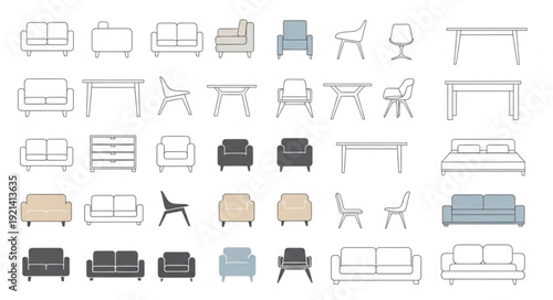 Furniture Collection with Various Styles.
