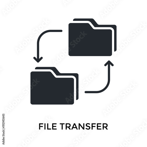 File Transfer Icon Glyph Style. Vector Illustration For Graphic Design