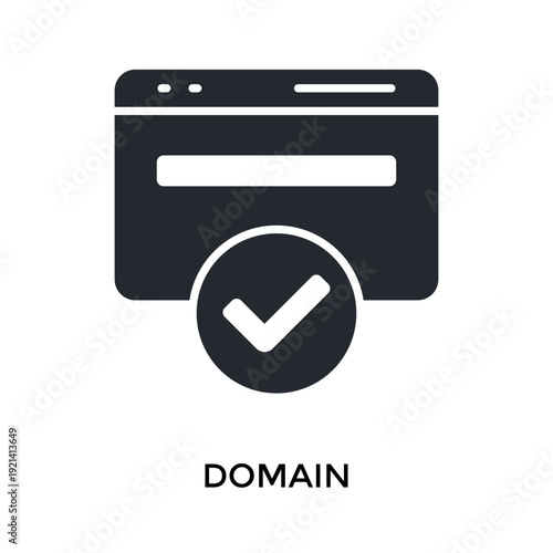 Domain Icon Glyph Style. Vector Illustration For Graphic Design
