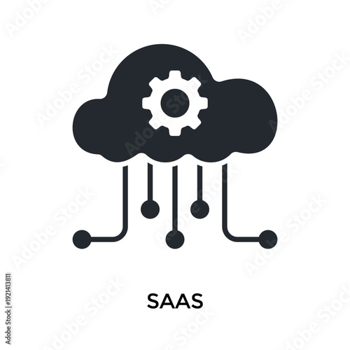 Saas Icon Glyph Style. Vector Illustration For Graphic Design
