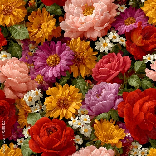 seamless background with flowers