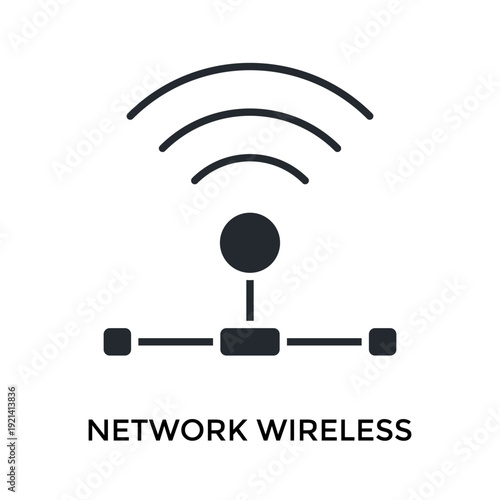Network Wireless Icon Glyph Style. Vector Illustration For Graphic Design