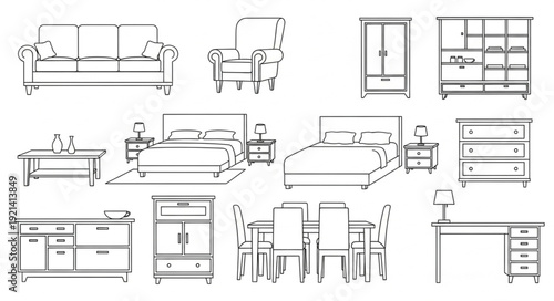 Furniture Designs and Sketches Collection.