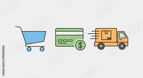 Online shopping process and delivery to the customer doorstep