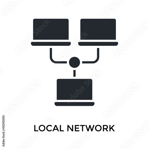 Local Network Icon Glyph Style. Vector Illustration For Graphic Design