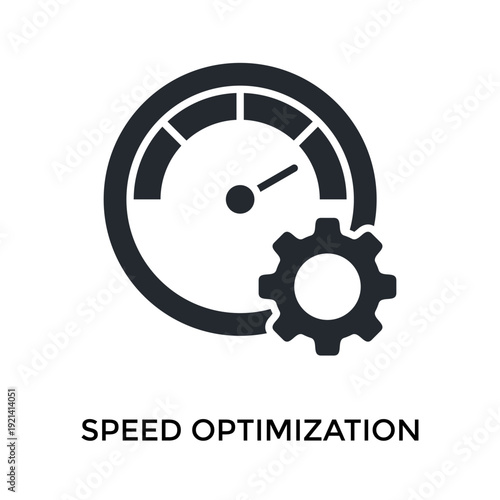 Speed Optimization Icon Glyph Style. Vector Illustration For Graphic Design