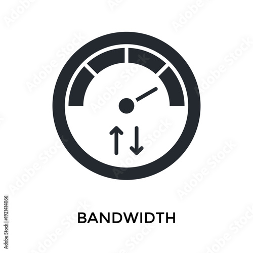 Bandwidth Icon Glyph Style. Vector Illustration For Graphic Design