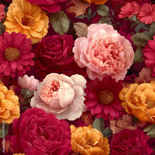 seamless background with flowers