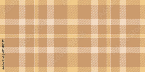 Scratch background tartan texture, serene check textile fabric. Fashioned seamless vector pattern plaid in orange and light colors.