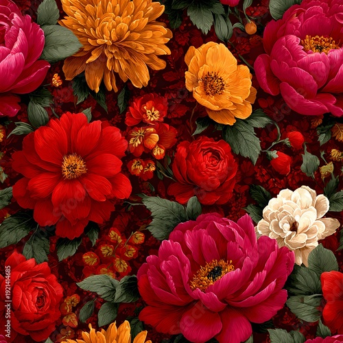 seamless background with flowers