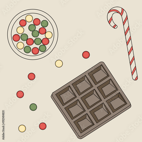 Festive Christmas Candy and Chocolate Bar Delight.