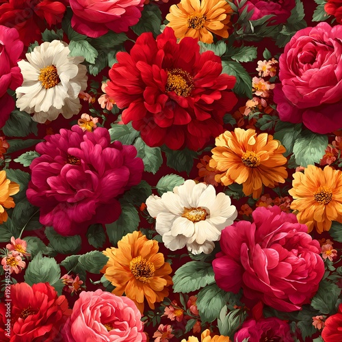 seamless background with flowers