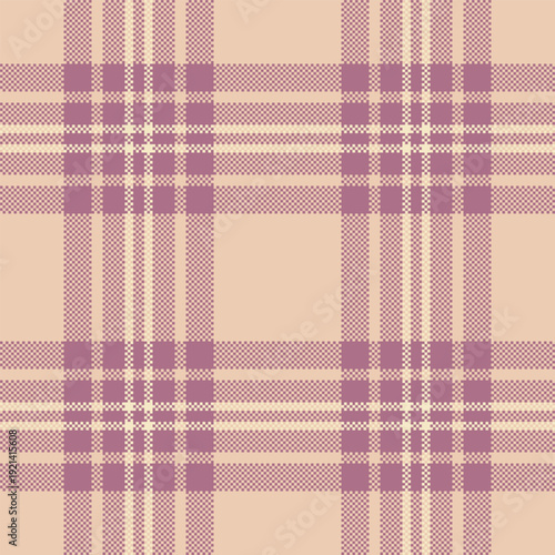 Argyle vector pattern plaid, panjabi tartan texture fabric. Rug background seamless textile check in light and pink colors.