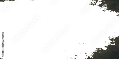 Abstract grunge background design featuring a black ink splash frame with watercolor paint splatters and dirty brush texture on a vector art illustration