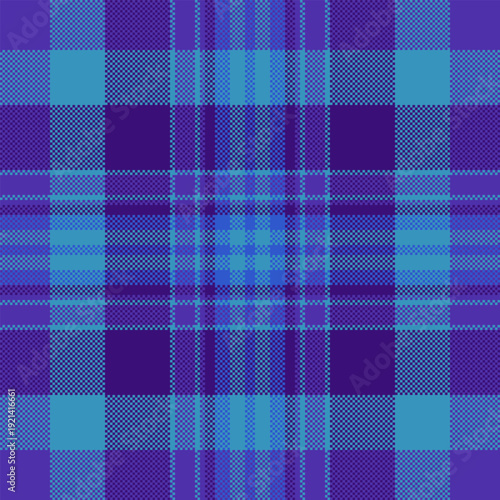 Dreamy pattern seamless plaid, choice tartan check vector. Royal background texture fabric textile in cyan and indigo colors.